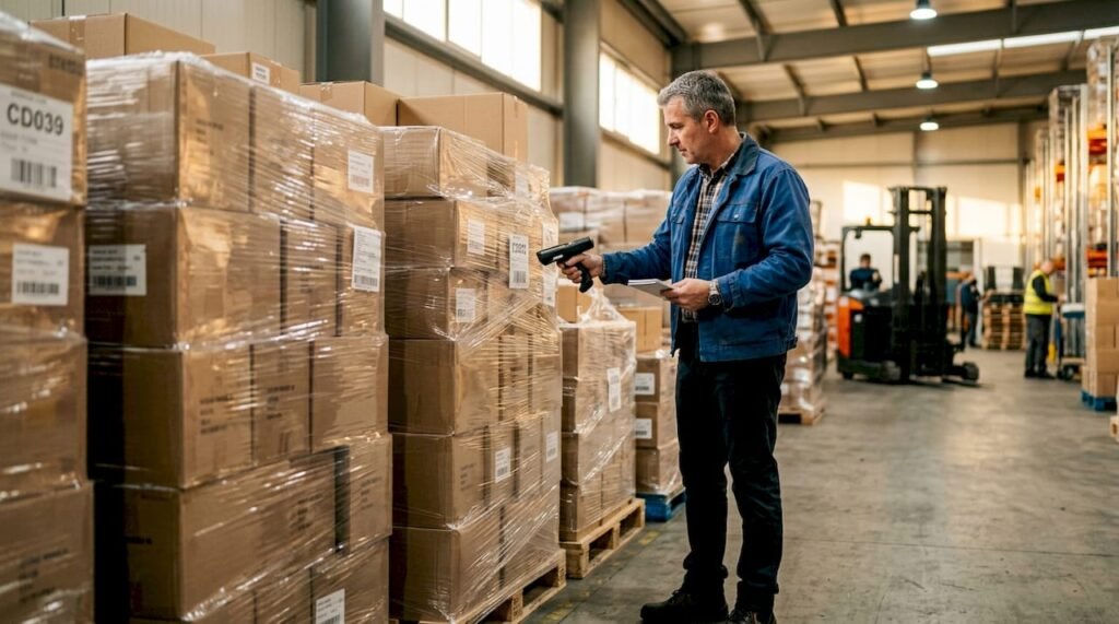 Liquidation Truckloads for Resellers - Pallet Liquidation Okc Warehouse manager inspecting overstock pallets